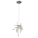 Hubbardton Forge 2022 Sterling Seeded Clear Glass (II) Standard Tura Seeded Glass Low Voltage Mini Pendant