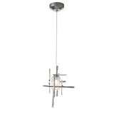 Hubbardton Forge 2022 Sterling Seeded Clear Glass (II) Standard Tura Seeded Glass Low Voltage Mini Pendant