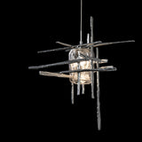 Hubbardton Forge 2022 Sterling Seeded Clear Glass (II) Standard Tura Seeded Glass Low Voltage Mini Pendant