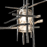 Hubbardton Forge 2022 Sterling Seeded Clear Glass (II) Standard Tura Seeded Glass Low Voltage Mini Pendant