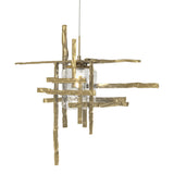 Hubbardton Forge 2022 Modern Brass Seeded Clear Glass (II) Standard Tura Seeded Glass Low Voltage Mini Pendant