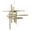 Hubbardton Forge 2022 Modern Brass Seeded Clear Glass (II) Standard Tura Seeded Glass Low Voltage Mini Pendant
