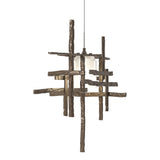 Hubbardton Forge 2022 Bronze Cast Glass (YC) Standard Tura Frosted Glass Low Voltage Mini Pendant