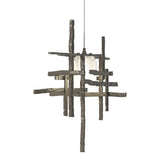 Hubbardton Forge 2022 Dark Smoke Cast Glass (YC) Standard Tura Frosted Glass Low Voltage Mini Pendant
