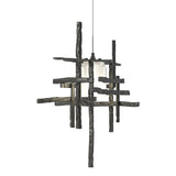 Hubbardton Forge 2022 Black Cast Glass (YC) Standard Tura Frosted Glass Low Voltage Mini Pendant