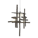 Hubbardton Forge 2022 Oil Rubbed Bronze Cast Glass (YC) Standard Tura Frosted Glass Low Voltage Mini Pendant