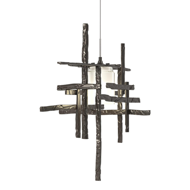 Hubbardton Forge 2022 Oil Rubbed Bronze Cast Glass (YC) Standard Tura Frosted Glass Low Voltage Mini Pendant