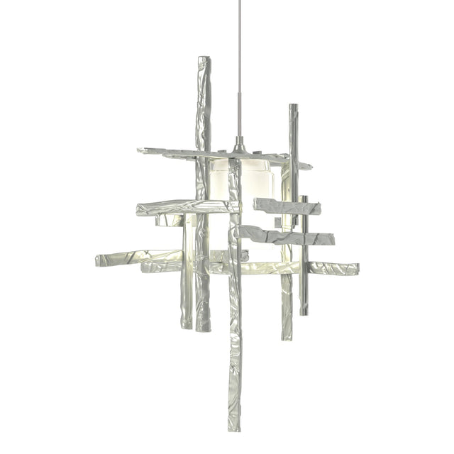 Hubbardton Forge 2022 Vintage Platinum Cast Glass (YC) Standard Tura Frosted Glass Low Voltage Mini Pendant
