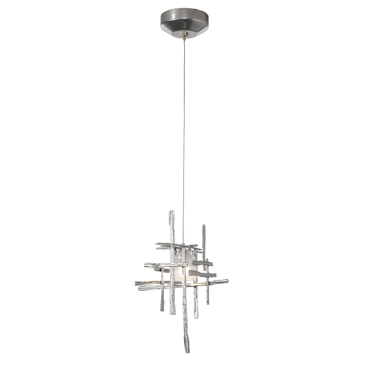 Hubbardton Forge 2022 Sterling Cast Glass (YC) Standard Tura Frosted Glass Low Voltage Mini Pendant