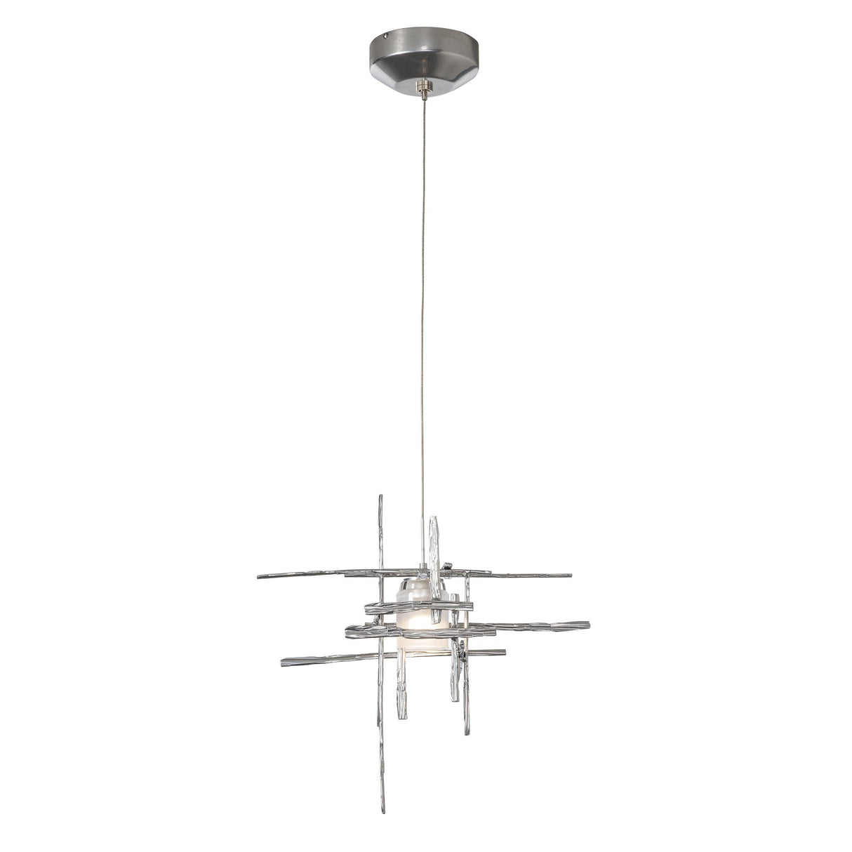 Hubbardton Forge 2022 Sterling Cast Glass (YC) Standard Tura Frosted Glass Low Voltage Mini Pendant