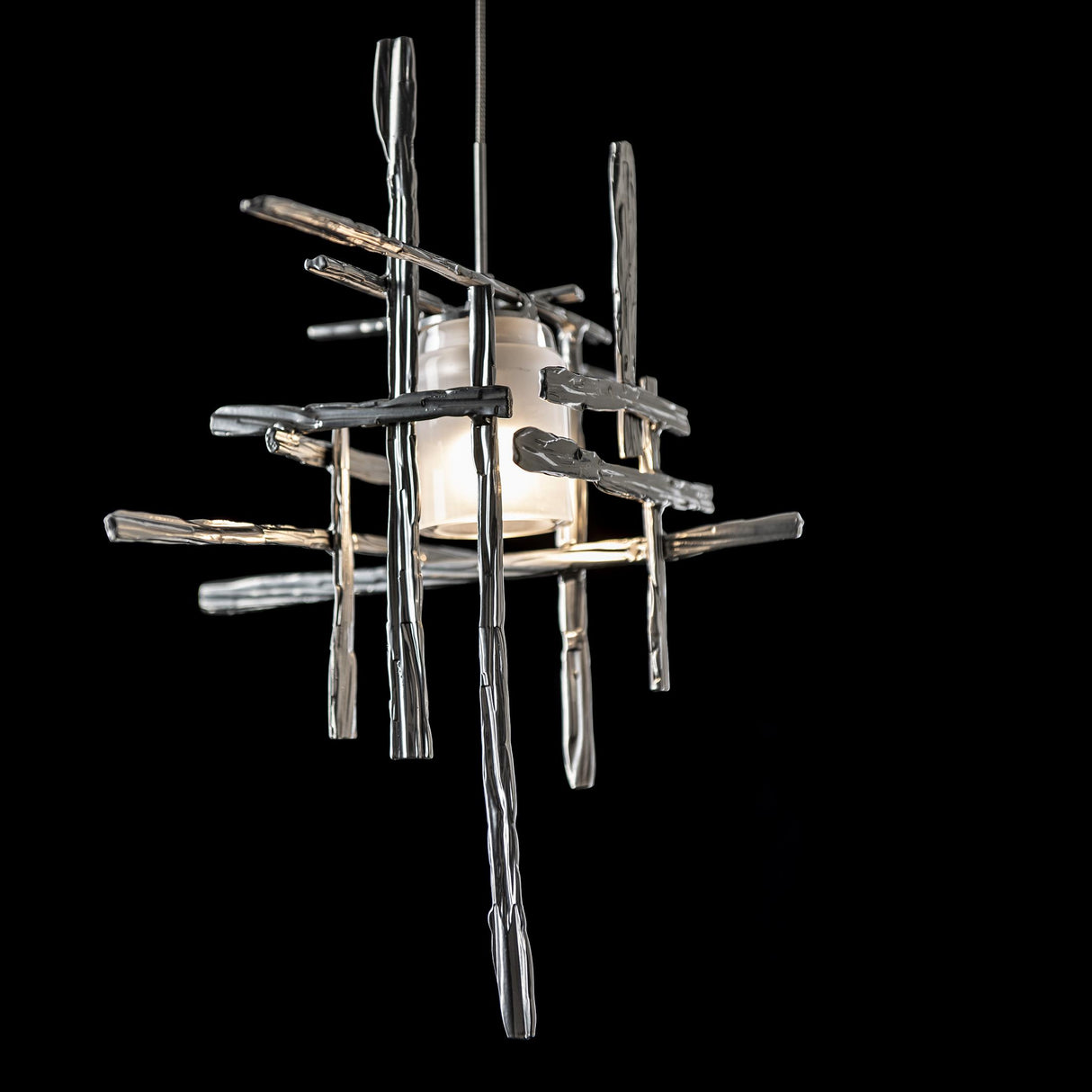 Hubbardton Forge 2022 Sterling Cast Glass (YC) Standard Tura Frosted Glass Low Voltage Mini Pendant