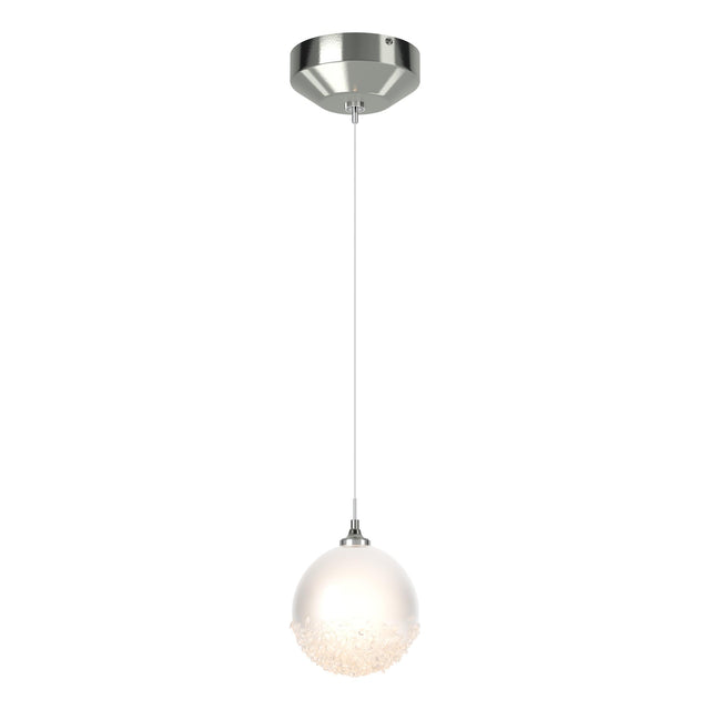 Hubbardton Forge 2023 Sterling Frosted Glass (FD) Standard Fritz Globe 1-Light Mini Pendant
