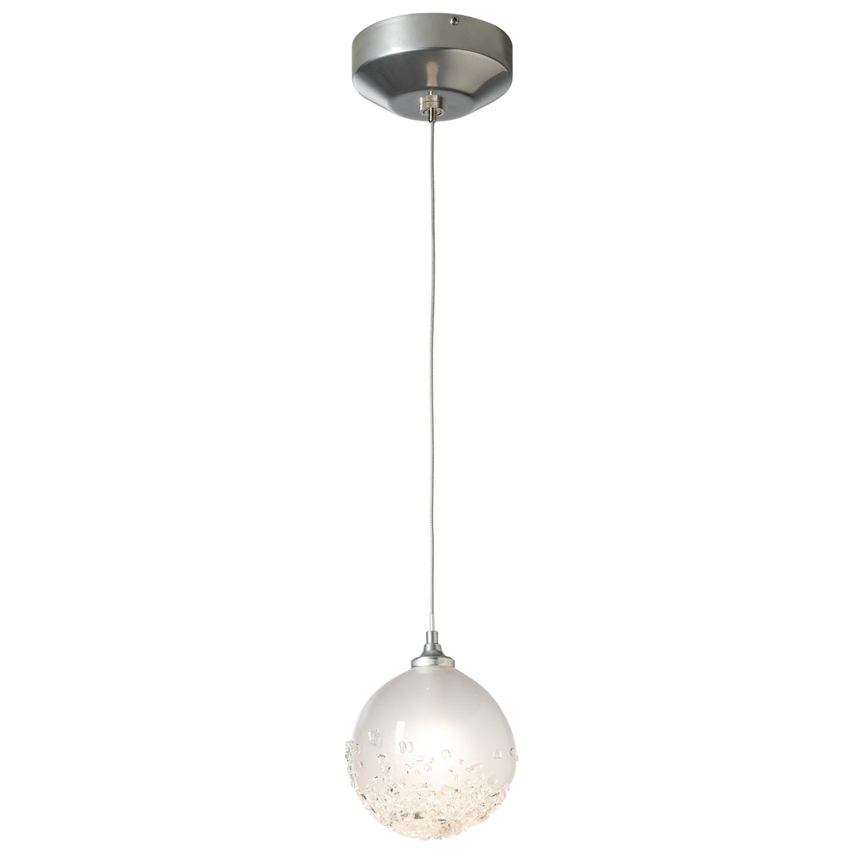 Hubbardton Forge 2023 Sterling Frosted Glass (FD) Standard Fritz Globe 1-Light Mini Pendant
