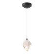 Hubbardton Forge 2023 Black White Crystal (WP) Standard Chrysalis 1-Light Small Pendant