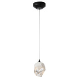 Hubbardton Forge 2023 Black White Crystal (WP) Standard Chrysalis 1-Light Small Pendant