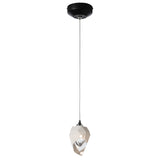 Hubbardton Forge 2023 Black White Crystal (WP) Standard Chrysalis 1-Light Small Pendant