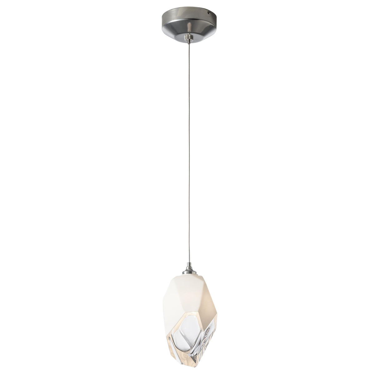Hubbardton Forge 2023 Sterling White Crystal (WP) Standard Chrysalis 1-Light Large Pendant