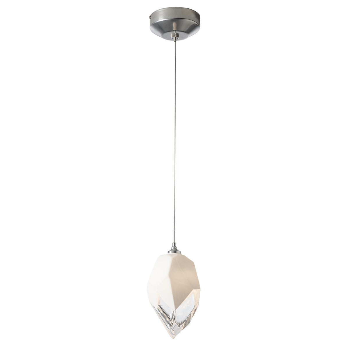 Hubbardton Forge 2023 Sterling White Crystal (WP) Standard Chrysalis 1-Light Large Pendant