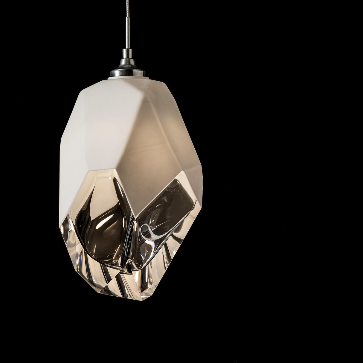 Hubbardton Forge 2023 Sterling White Crystal (WP) Standard Chrysalis 1-Light Large Pendant