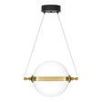 Hubbardton Forge 2017 Black with Brass Accents Clear Glass with Stainless Steel Mesh Tube (YT) Standard Otto Sphere Low Voltage Mini Pendant