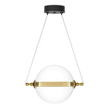 Hubbardton Forge 2017 Black with Brass Accents Clear Glass with Stainless Steel Mesh Tube (YT) Standard Otto Sphere Low Voltage Mini Pendant