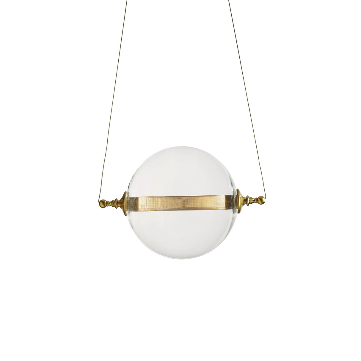Hubbardton Forge 2017 Black with Brass Accents Clear Glass with Stainless Steel Mesh Tube (YT) Standard Otto Sphere Low Voltage Mini Pendant