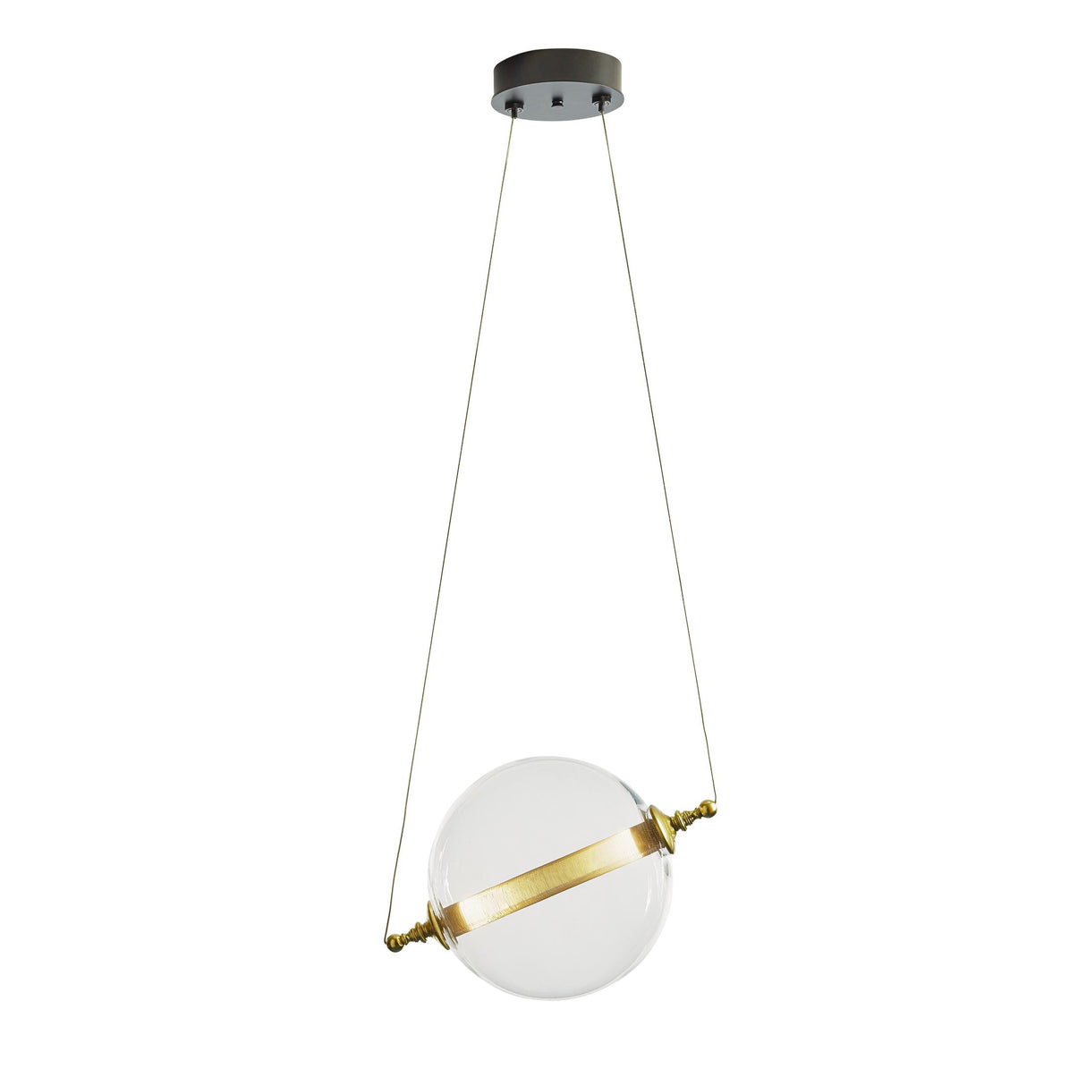 Hubbardton Forge 2017 Black with Brass Accents Clear Glass with Stainless Steel Mesh Tube (YT) Standard Otto Sphere Low Voltage Mini Pendant