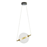 Hubbardton Forge 2017 Black with Brass Accents Clear Glass with Stainless Steel Mesh Tube (YT) Standard Otto Sphere Low Voltage Mini Pendant