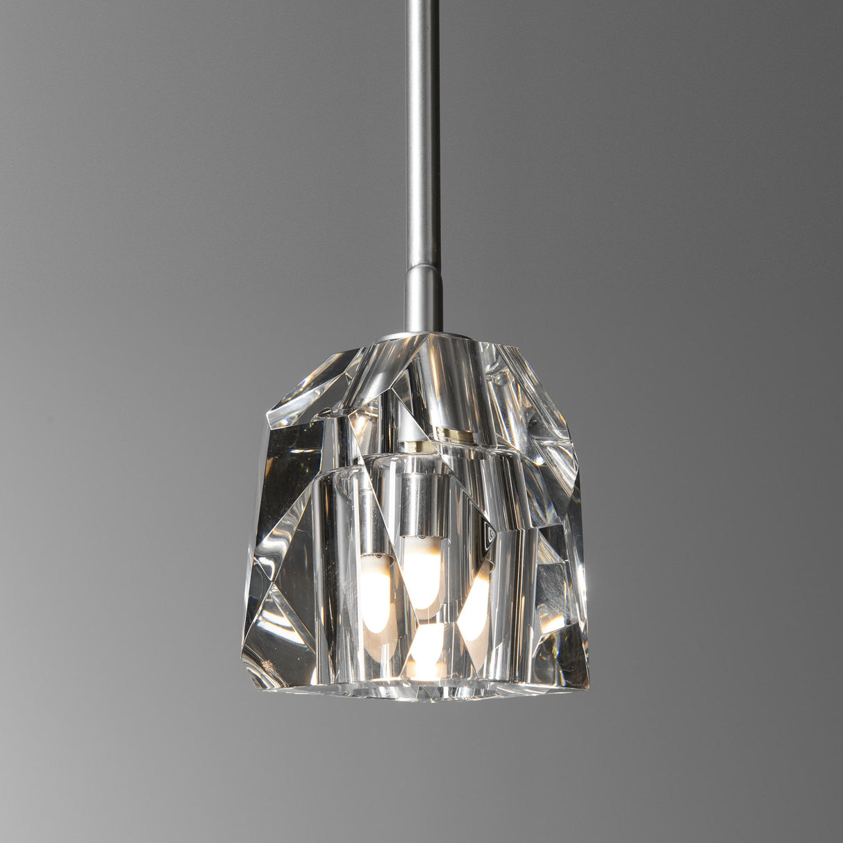 Hubbardton Forge 2023 Sterling Crystal Multi Gatsby 1-Light Mini Pendant