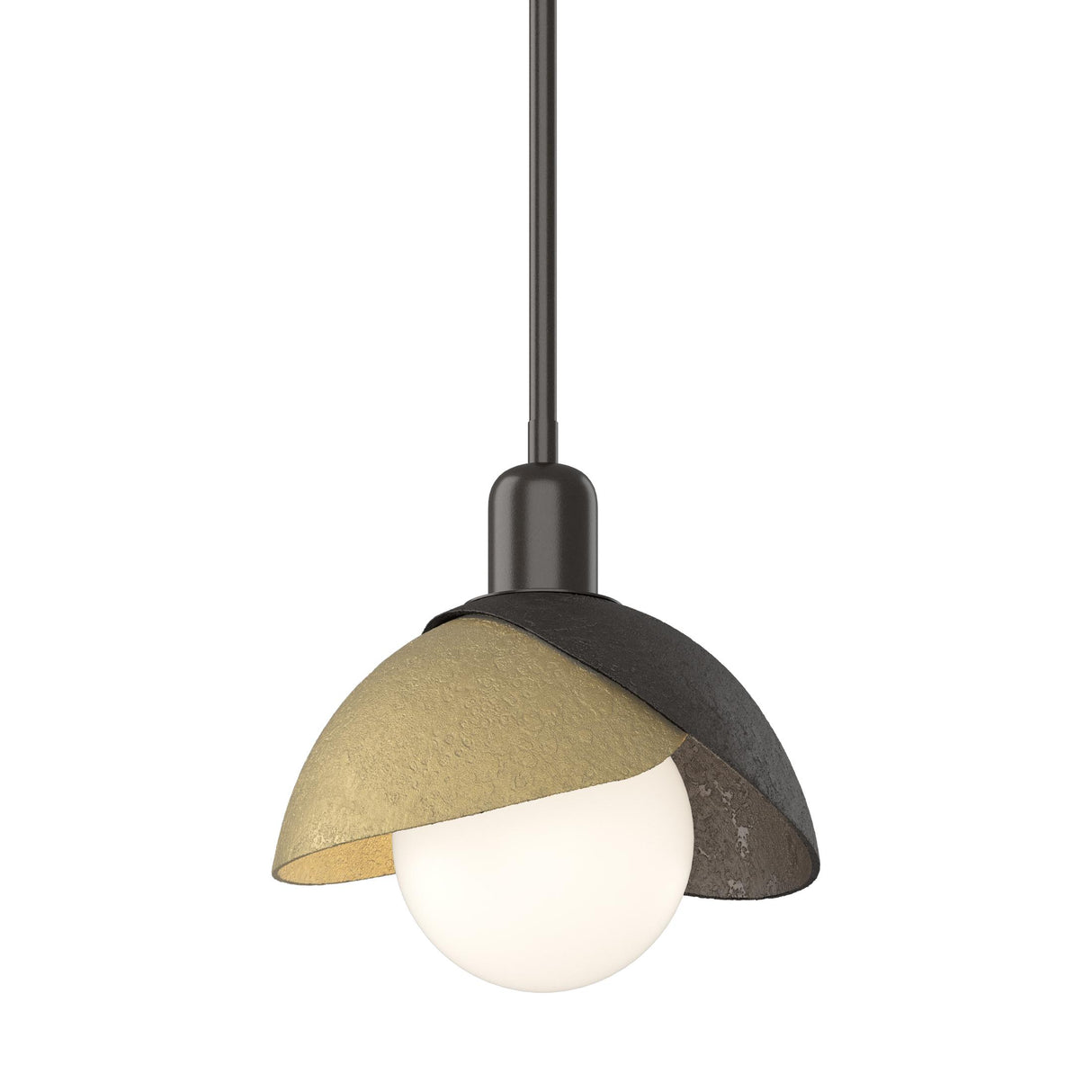 Hubbardton Forge 2023 Oil Rubbed Bronze Modern Brass Multi Brooklyn Double Shade Mini Pendant