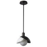 Hubbardton Forge 2023 Oil Rubbed Bronze White Art Glass (BB) Multi Brooklyn Double Shade Art Glass Mini Pendant