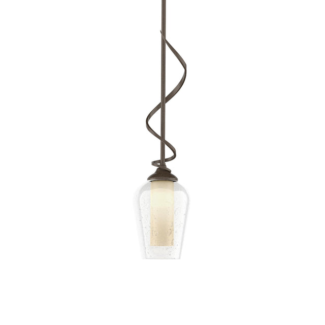 Hubbardton Forge 2011 Bronze Seeded Glass with Opal Diffuser (ZS) Multi Flora Down Light Mini Pendant