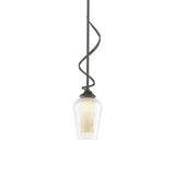 Hubbardton Forge 2011 Dark Smoke Seeded Glass with Opal Diffuser (ZS) Multi Flora Down Light Mini Pendant