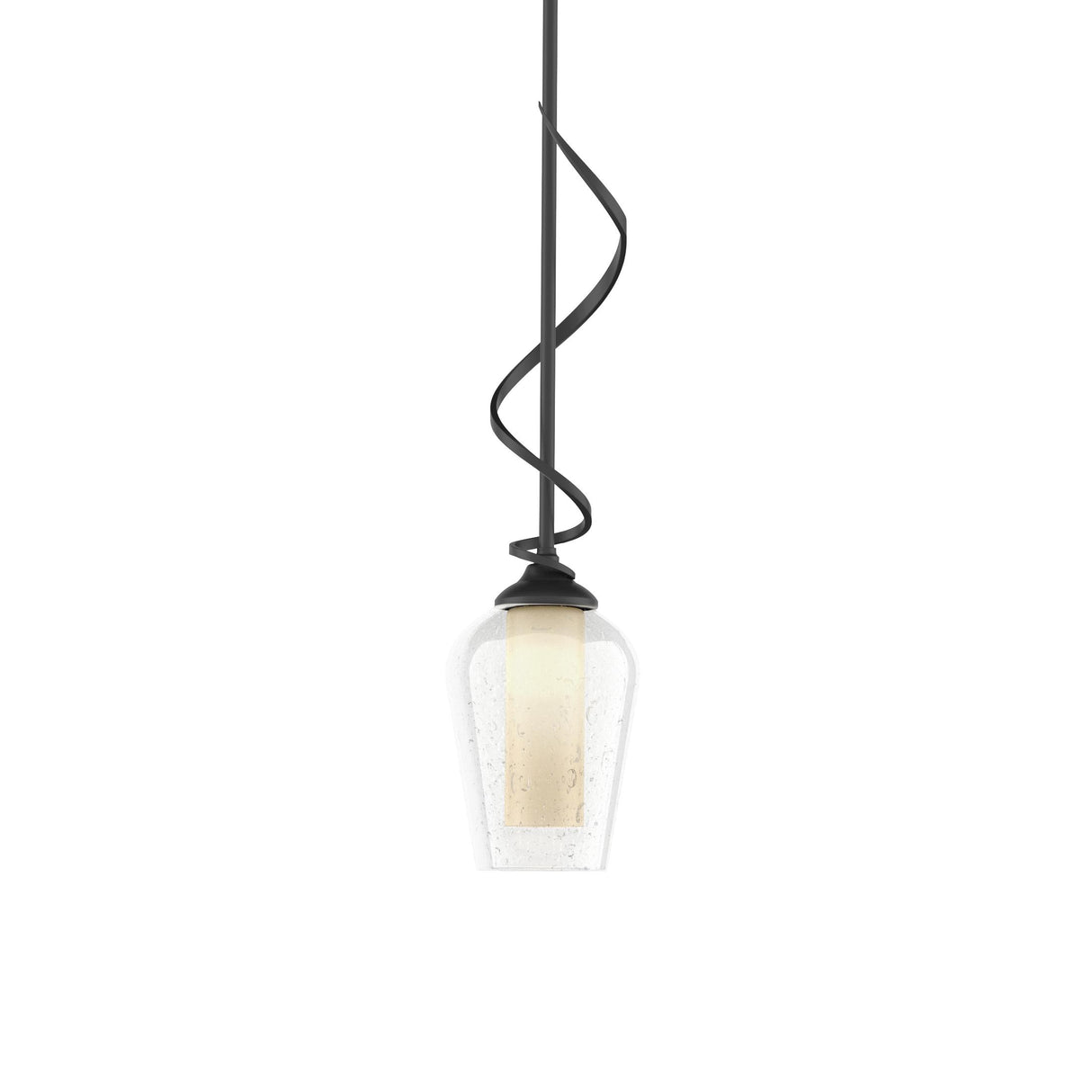 Hubbardton Forge 2011 Black Seeded Glass with Opal Diffuser (ZS) Multi Flora Down Light Mini Pendant