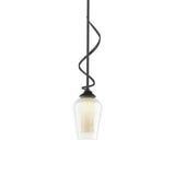 Hubbardton Forge 2011 Black Seeded Glass with Opal Diffuser (ZS) Multi Flora Down Light Mini Pendant