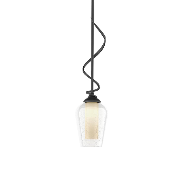 Hubbardton Forge 2011 Black Seeded Glass with Opal Diffuser (ZS) Multi Flora Down Light Mini Pendant