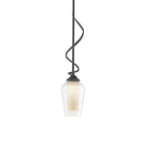 Hubbardton Forge 2011 Natural Iron Seeded Glass with Opal Diffuser (ZS) Multi Flora Down Light Mini Pendant