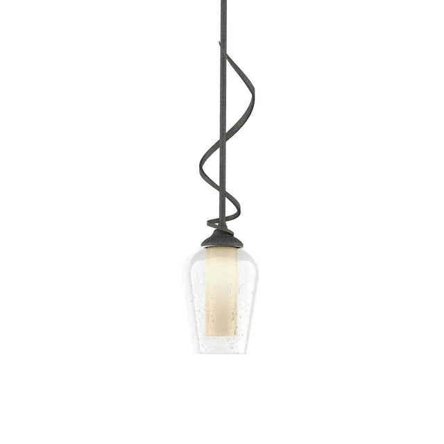 Hubbardton Forge 2011 Natural Iron Seeded Glass with Opal Diffuser (ZS) Multi Flora Down Light Mini Pendant