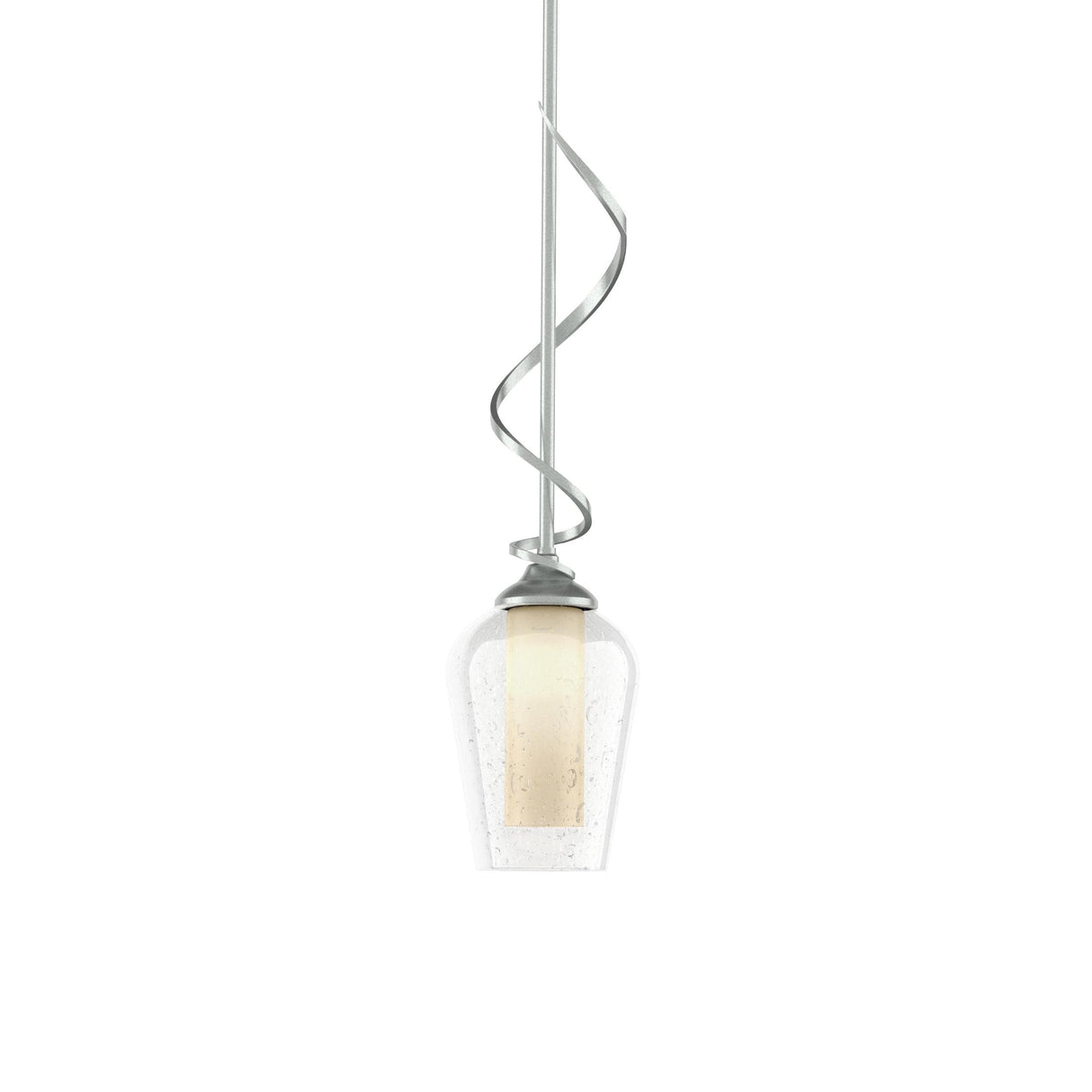Hubbardton Forge 2011 Vintage Platinum Seeded Glass with Opal Diffuser (ZS) Multi Flora Down Light Mini Pendant