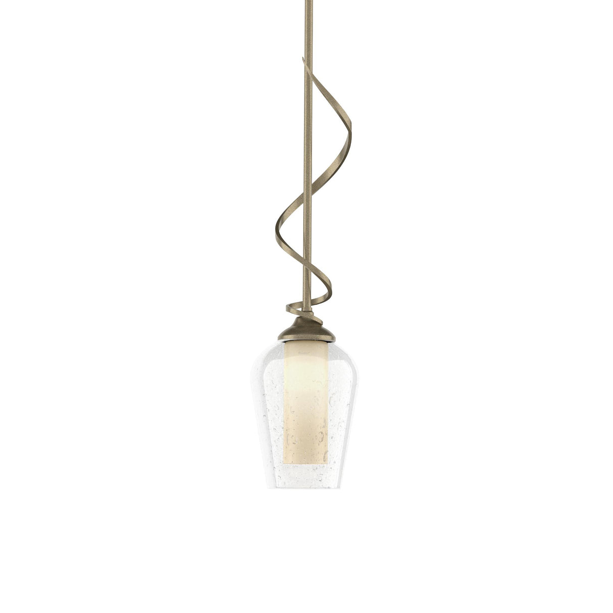 Hubbardton Forge 2011 Soft Gold Seeded Glass with Opal Diffuser (ZS) Multi Flora Down Light Mini Pendant