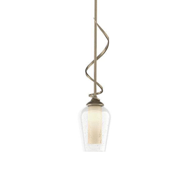 Hubbardton Forge 2011 Soft Gold Seeded Glass with Opal Diffuser (ZS) Multi Flora Down Light Mini Pendant