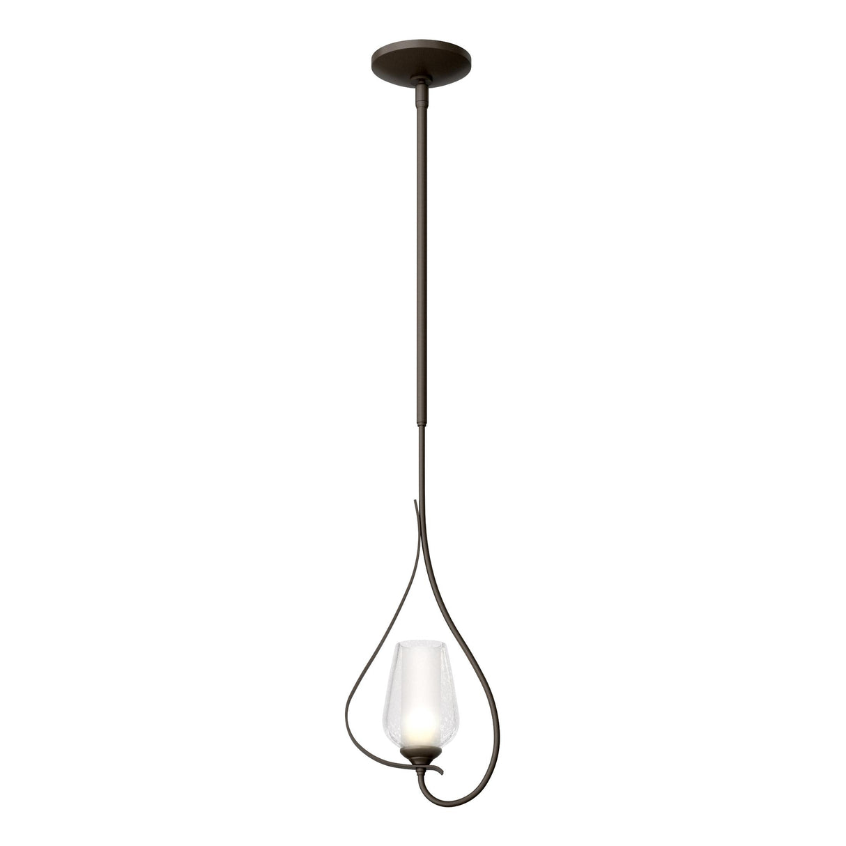 Hubbardton Forge 2012 Dark Smoke Seeded Glass with Opal Diffuser (ZS) Multi Flora Up Light Mini Pendant