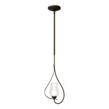 Hubbardton Forge 2012 Dark Smoke Seeded Glass with Opal Diffuser (ZS) Multi Flora Up Light Mini Pendant