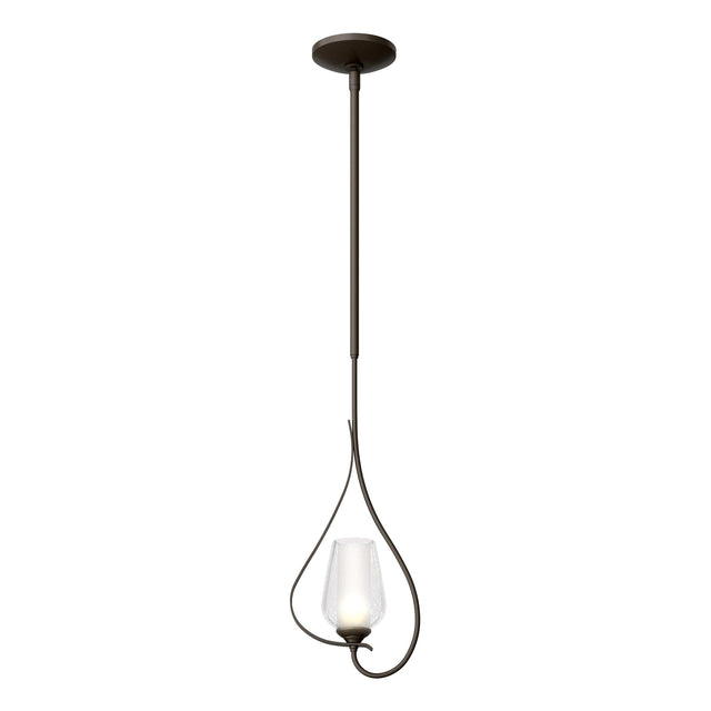 Hubbardton Forge 2012 Dark Smoke Seeded Glass with Opal Diffuser (ZS) Multi Flora Up Light Mini Pendant