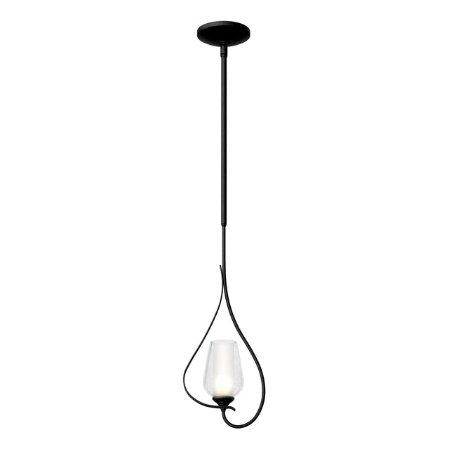 Hubbardton Forge 2012 Black Seeded Glass with Opal Diffuser (ZS) Multi Flora Up Light Mini Pendant