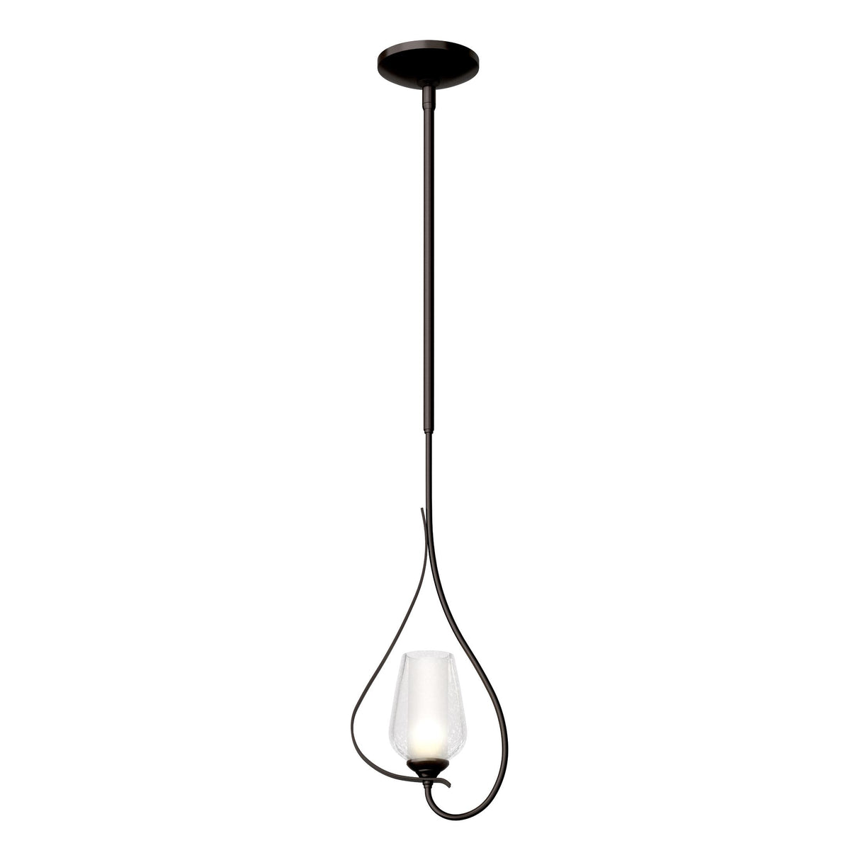 Hubbardton Forge 2012 Oil Rubbed Bronze Seeded Glass with Opal Diffuser (ZS) Multi Flora Up Light Mini Pendant