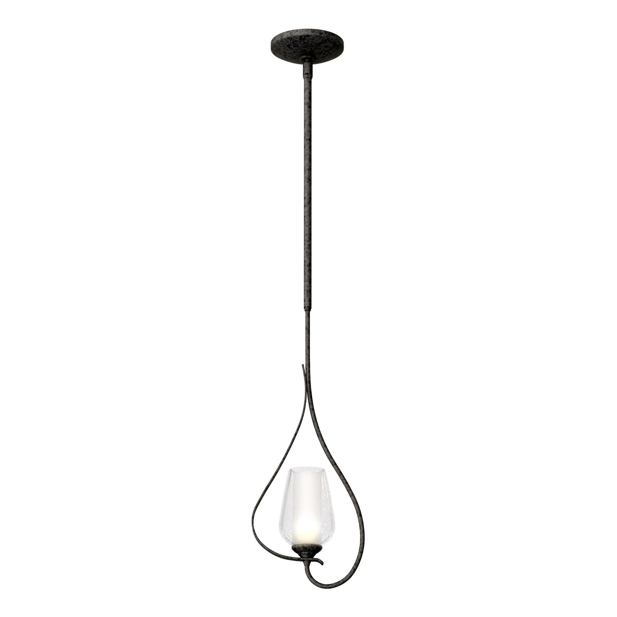 Hubbardton Forge 2012 Natural Iron Seeded Glass with Opal Diffuser (ZS) Multi Flora Up Light Mini Pendant