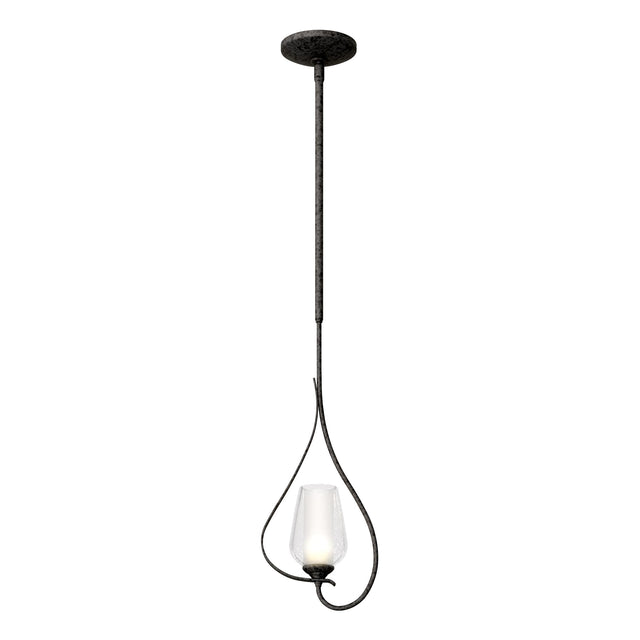 Hubbardton Forge 2012 Natural Iron Seeded Glass with Opal Diffuser (ZS) Multi Flora Up Light Mini Pendant