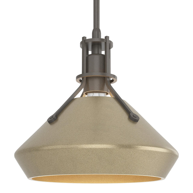Hubbardton Forge 2020 Dark Smoke Soft Gold Multi Henry with Chamfer Pendant
