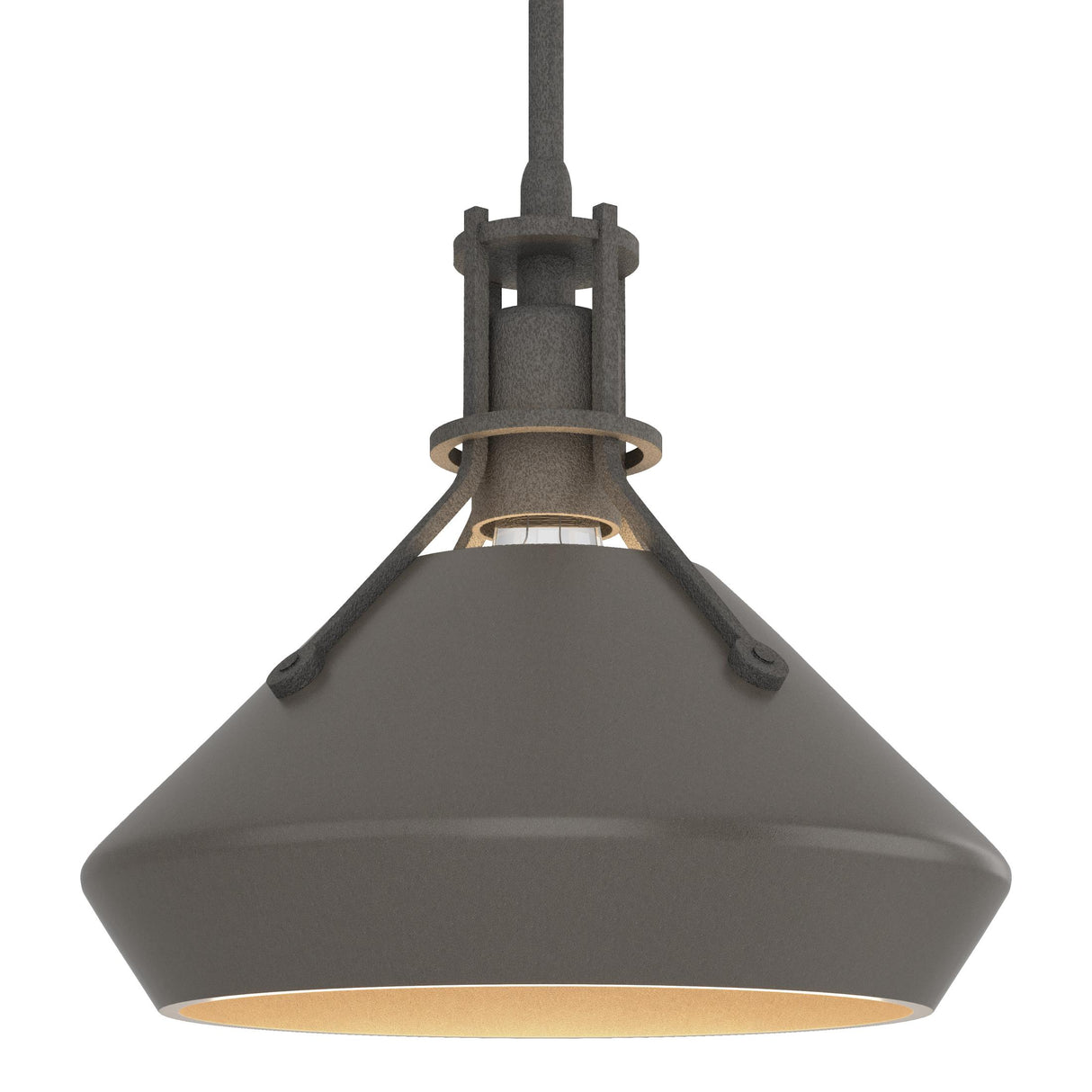 Hubbardton Forge 2020 Natural Iron Dark Smoke Multi Henry with Chamfer Pendant